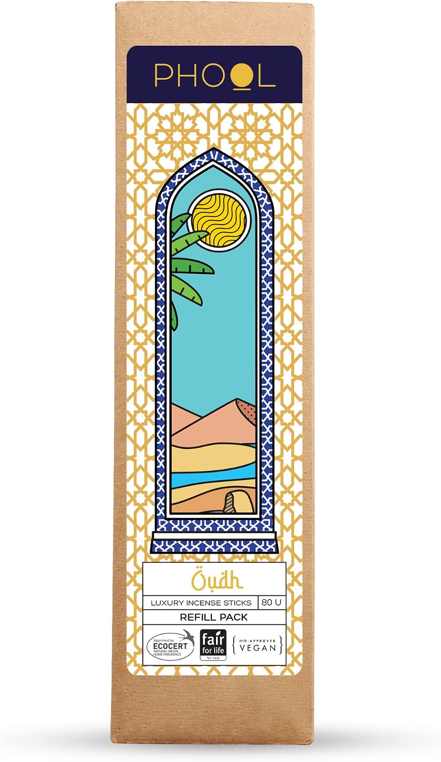 【Phool】烏木沉香（Oudh）奢華天然線香補充包（80支）
