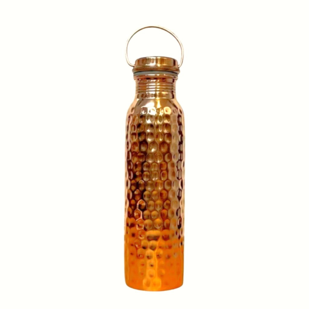 手作捶紋純銅水壺 750ml / 1000ml（經典平蓋款 / 便攜提把款)